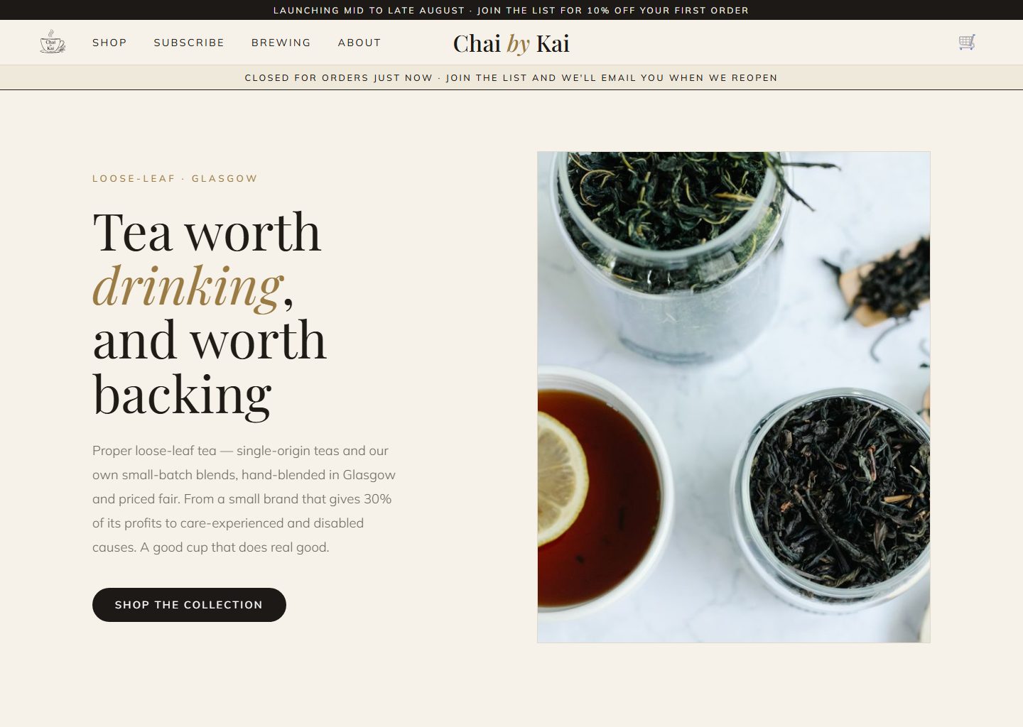 Chai by Kai home page